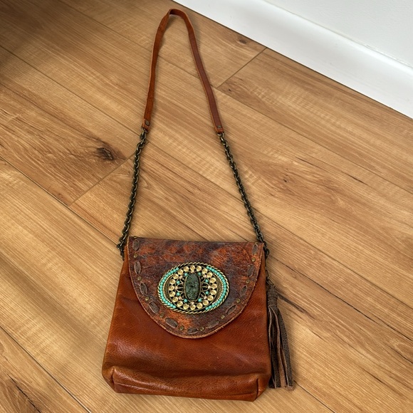 Leatherock satchel with an authentic turquoise stone - Picture 2 of 7